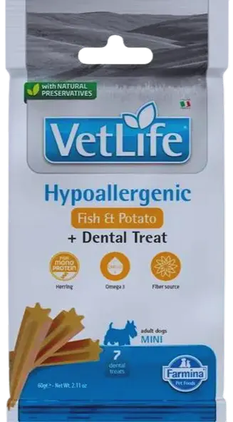 Pamlsok Farmina Vet Life Dog Hypo Fish Potato Adult Mini 60g