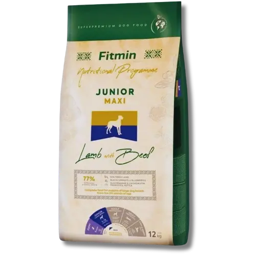 Fitmin dog maxi junior lamb-beef  - 12kg