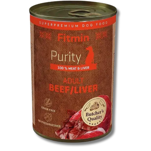 Fitmin dog Purity tin beef with liver 400g