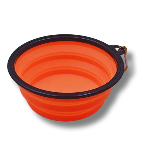 Skladacia miska pre psa - 650ml - Oranžová