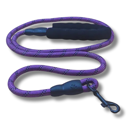 Vodítko s pohodlnou rukoväťou - 1cm x 150cm - Nylon - Fialové