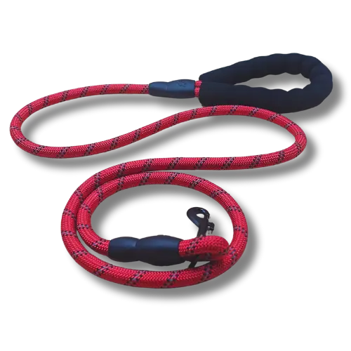 Vodítko s pohodlnou rukoväťou - 1,2cm x 150cm - Nylon - Červené  