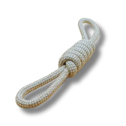 Hračka pre psa stredná - Lano - Šúľok - Biela/Hnedá - 30cm Dĺžka