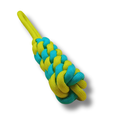 Hračka pre psa veľká - Lano - Pendrek - Zelená/Žltá - 30 cm Dĺžka