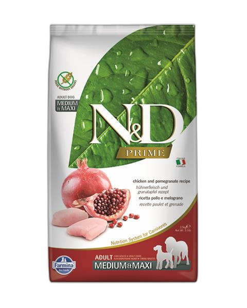 Farmina N&D dog PRIME (GF) adult medium & maxi, chicken & pomegranate 2,5 kg