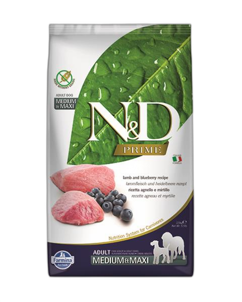 Farmina N&D dog PRIME (GF) adult medium & maxi, lamb & blueberry 2,5 kg