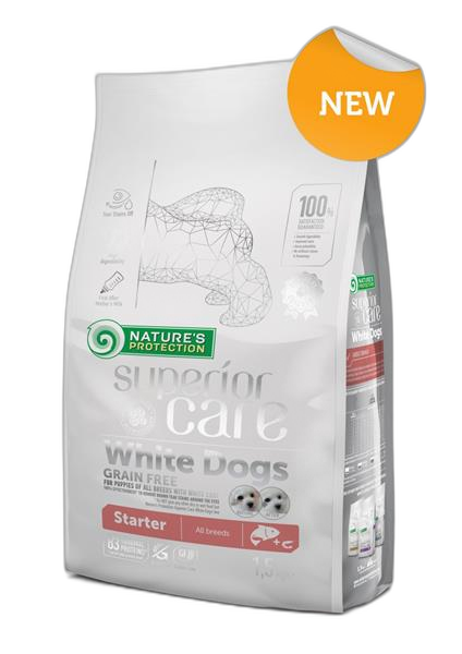 Natures P Superior care white dog GF puppy starter salmon all breeds 10 kg
