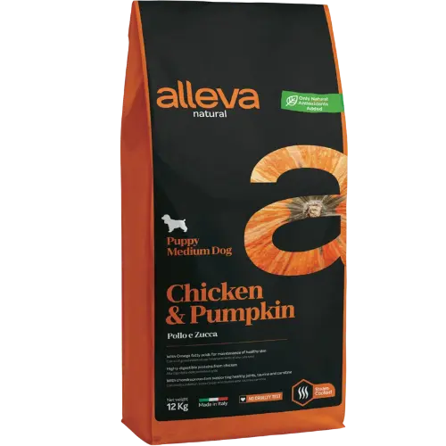 Alleva NATURAL dog puppy medium chicken & pumpkin 12 kg