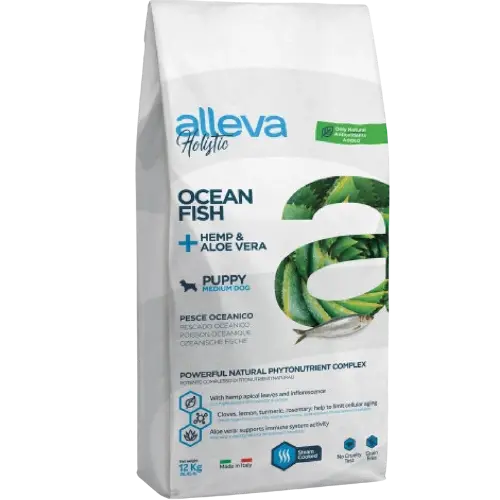 Alleva HOLISTIC dog puppy & junior medium fish 12 kg