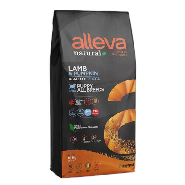 Alleva NATURAL dog puppy all breeds lamb & pumpkin 12 kg