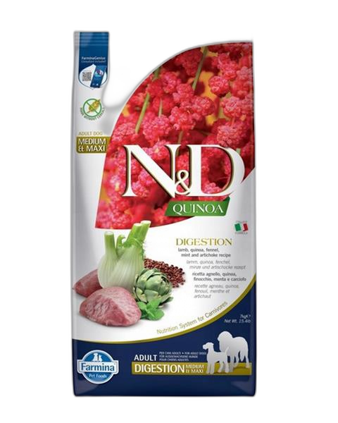 Farmina N&D dog QUINOA (GF) adult medium&maxi, digestion, lamb and fennel 7 kg