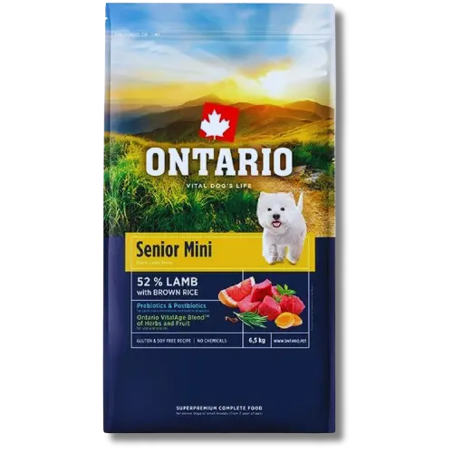 Krmivo Ontario Senior Mini Lamb & Brown Rice 6,5kg