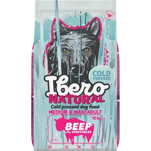 Ibero COLD PRESSED dog adult M/L BEEF - 12kg