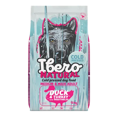 Ibero COLD PRESSED dog adult M/L DUCK - 12kg