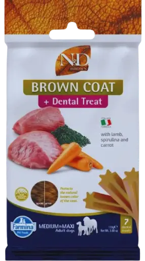 Pamlsok Farmina ND Brown Dog Lamb Potato Carrot Spirul Adult medium & maxi 100g
