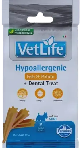 Pamlsok Farmina Vet Life Dog Hypo Fish Potato Adult Mini 60g