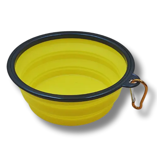 Skladacia miska pre psa - 650ml - Žltá