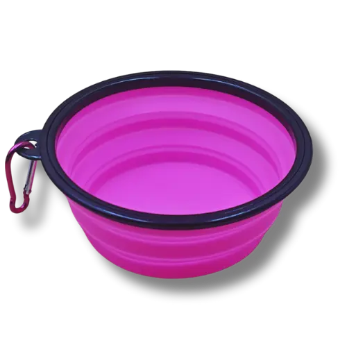 Skladacia miska pre psa - 650ml - Ružová