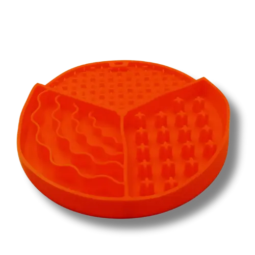 Silikónová spomalovacia lízacia podložka pre psov - 20x20cm - Oranžová