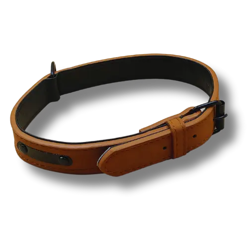 Elegantný obojok z PU kože – 58×2,5 cm - Hnedý