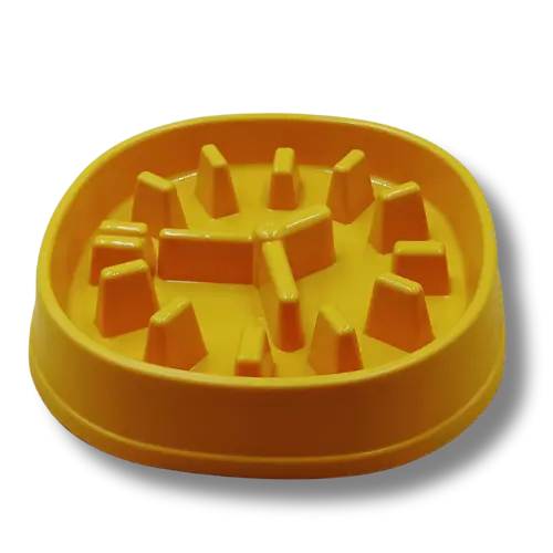 Spomalovacia miska pre psov Hodiny – 21 cm - Žltá