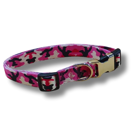 Nastaviteľný obojok pre psov – L - 2,5x42-60cm - Rúža    