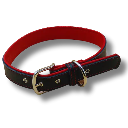 Elegantný PU obojok pre psov - 2x42cm - Červený podklad     