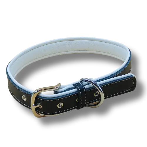 Elegantný PU obojok pre psov - 2,5x51cm - Biely podklad    