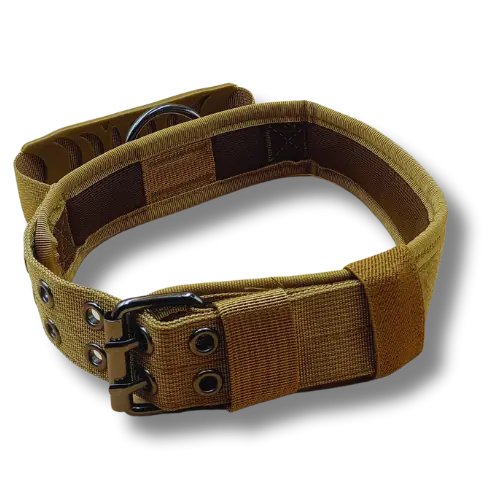 Taktický nylonový obojok - rukoväť- suchý zips – hnedý - 4x67cm