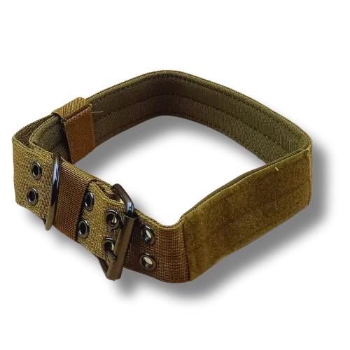 Robusný ARMY obojok - Nylon - 70x4cm - Hnedý