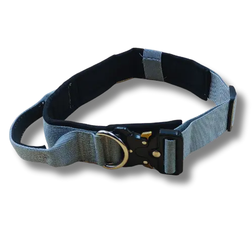 Taktický obojok s rukoväťou - 4x50-58cm - Nylon - Sivý