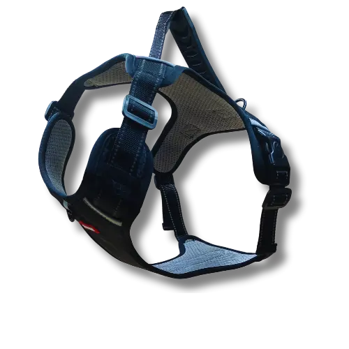 Pohodlný postroj s rukoväťou - M - Čierny