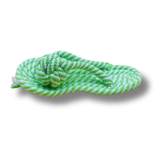 Hračka pre psa malá - Lano - Papuča- Zelená - 19cm Dĺžka