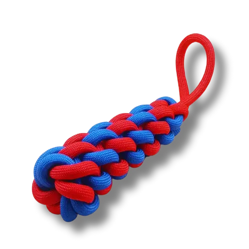 Hračka pre psa veľká - Lano - Pendrek - Červená/Modrá - 30 cm Dĺžka