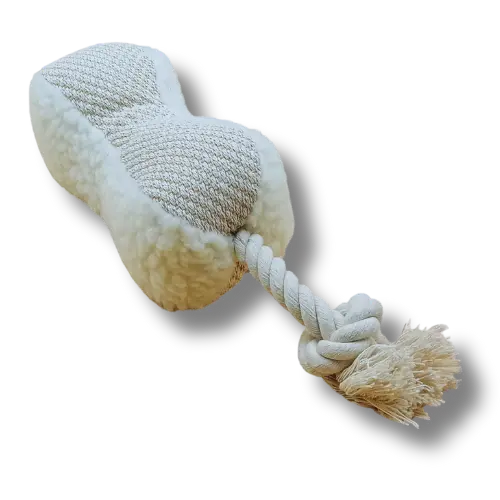 Hračka pre psa pískacia - Plyš - Škrečok - Biela/Hnedá - 27 cm Dĺžka