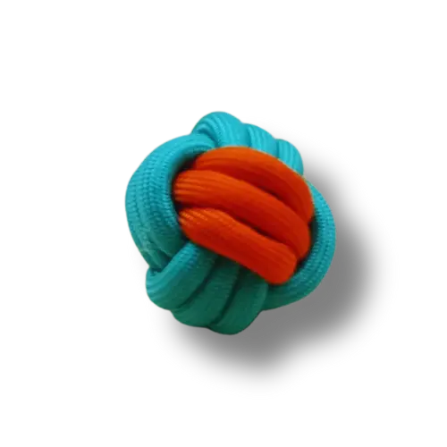 Hračka pre psa malá - Lano - Lopta - Zelená/Ružová - 6cm priemer