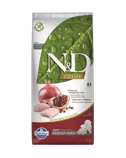 [OBC019132] Farmina N&D dog PRIME (GF) puppy medium & maxi, chicken & pomegranate 12 kg