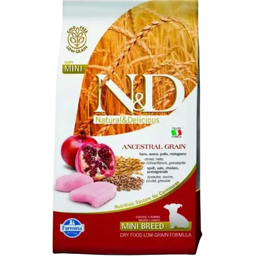 [OBC019337] Farmina N&D dog AG puppy mini, chicken, spelt, oats & pomegranate 7 kg