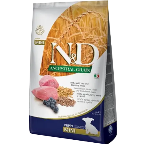 [OBC019401] Farmina N&D dog AG puppy mini, lamb, spelt, oats & blueberry 7 kg