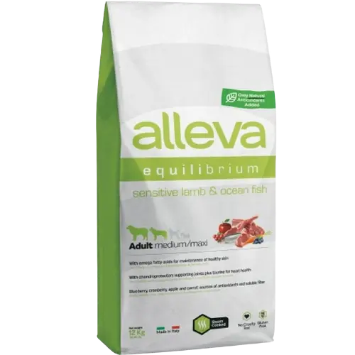 [OBC019570] Alleva SP EQUILIBRIUM dog adult sensitive medium & maxi lamb & ocean fish 12 kg