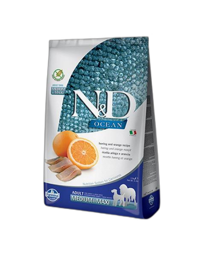 [OBC019669] Farmina N&D dog OCEAN (GF) adult medium & maxi, herring & orange 12 kg