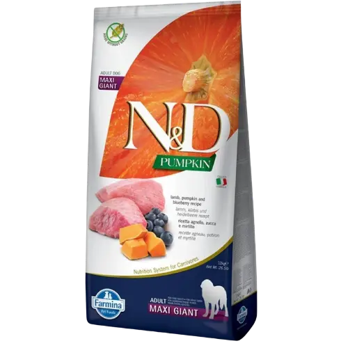 [OBC020094] Farmina N&D dog PUMPKIN (GF) adult giant maxi, lamb & blueberry 12 kg