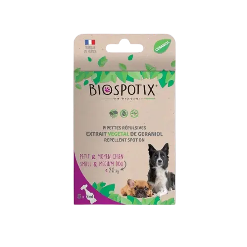 BIOGANCE Biospotix Dog spot-on S-M s repelentným účinkom 5 x 1 ml (do 20 kg)